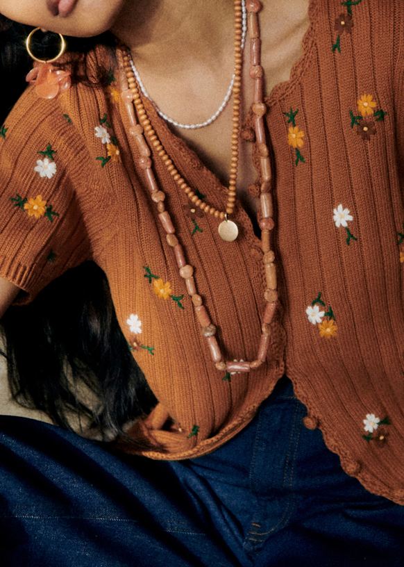 Ilane Cardigan - Camel - Organic cotton - organic textile - Sézane