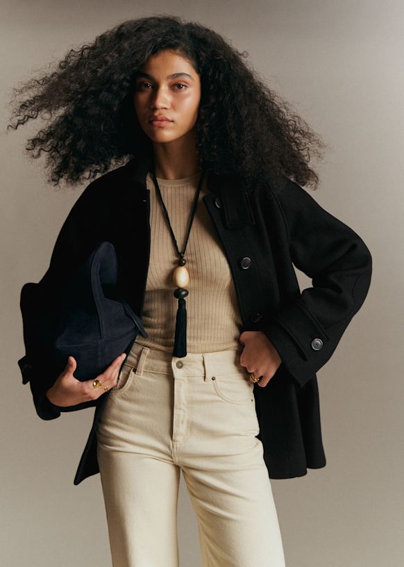 Jacques Coat - Black - Wool - Sézane