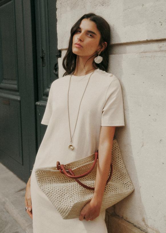 sezane cream dress Emy Dress - Cream - Organic cotton - organic textile