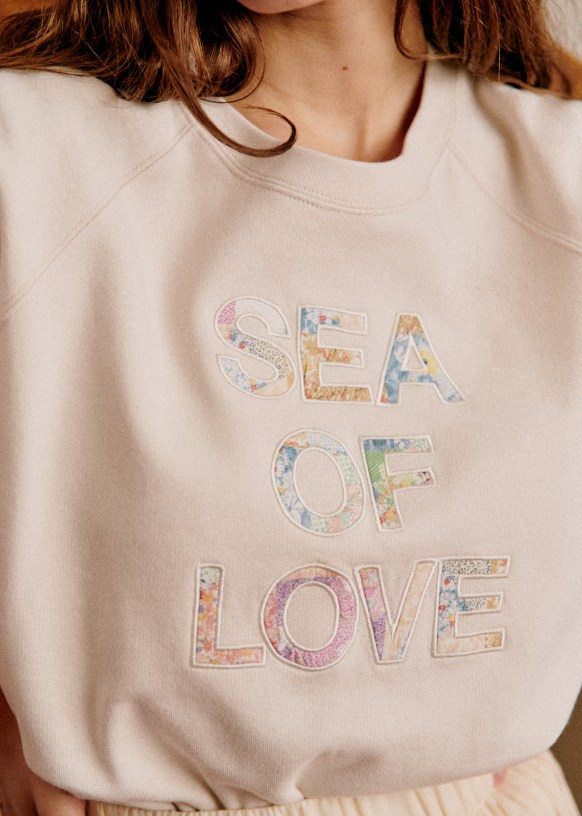 Sea Of Love Sweatshirt - Sézane x Sea NY - Cream / Multicolour - Organic  Cotton - Sézane
