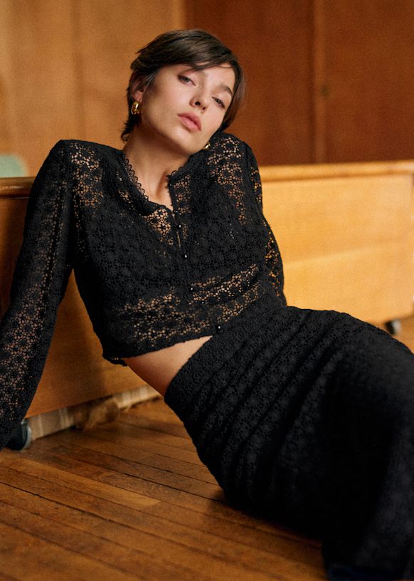 Musetta Skirt - Black Guipure - Organic cotton - textile made from