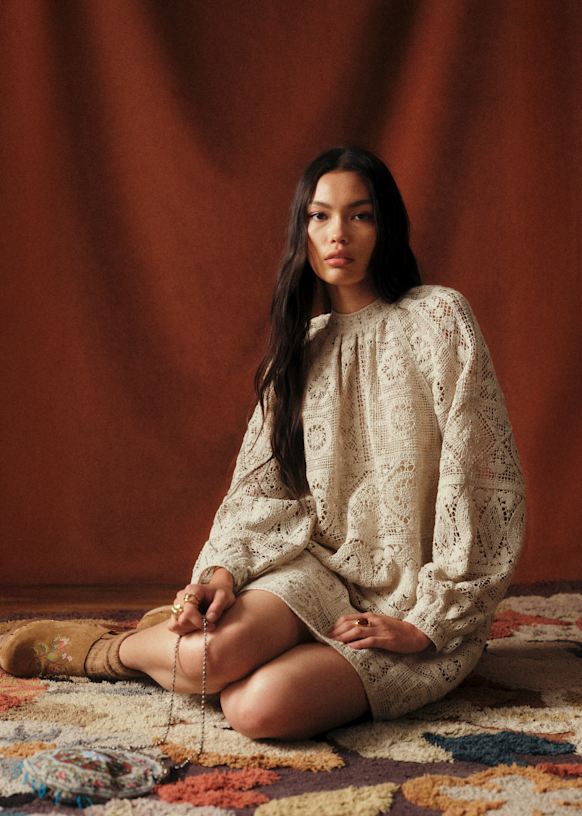 Genevieve Dress - Sézane x Baziszt - Ecru - Organic Cotton - Sézane