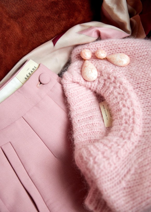 robe sezane rose pale