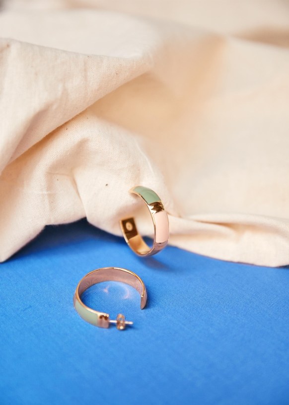 Ana Hoop Earrings - Multicoloured - 3 micron Gold-plated metal - Sézane
