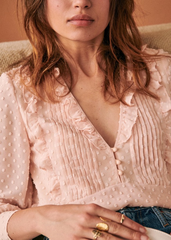 Mirta Blouse - Rosy beige - Polyester - Sézane