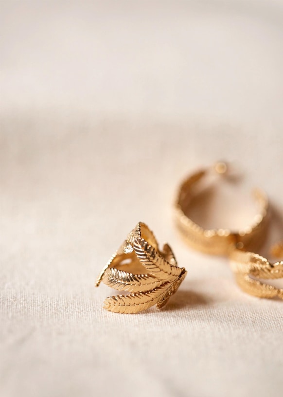 Mona Ring Gold 3 micron Gold plated metal S zane