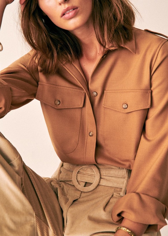 Chemise Armelle Camel Viscose Sezane
