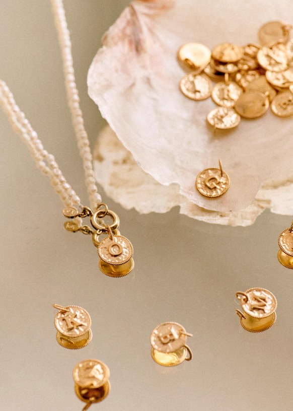 Sara Pendant 9-carat gold - Letters I to P - Letter O - 9 Carats