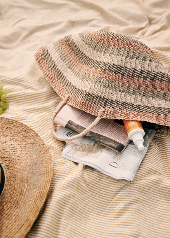 Louisa Basket Natural Multi Wicker Sezane