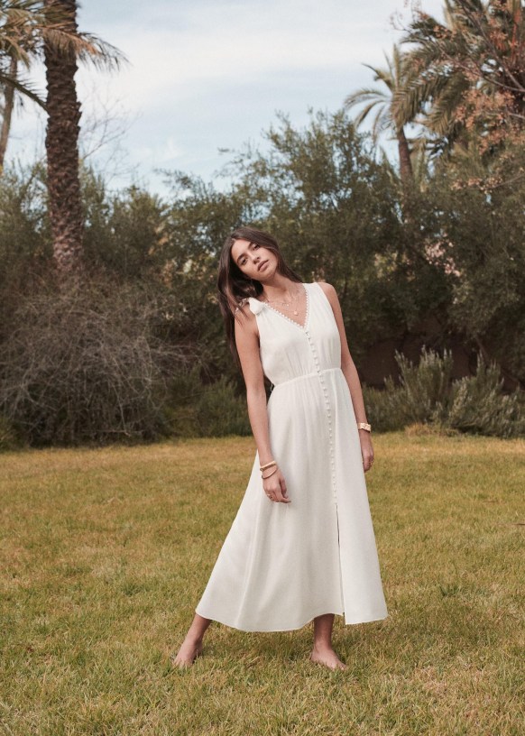 Aglae Dress Ecru Silk Sezane