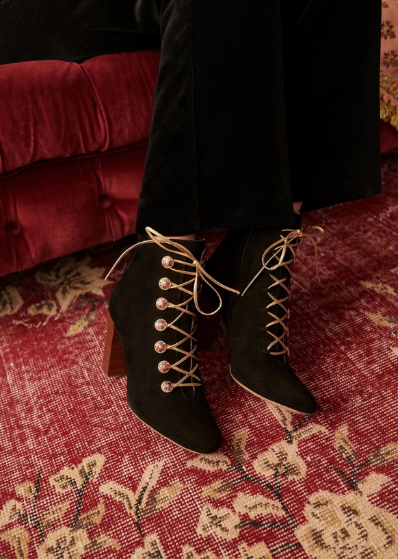 sezane lace up boots