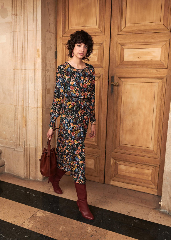 Juliane dress. - Birds Printed - Viscose - Sézane