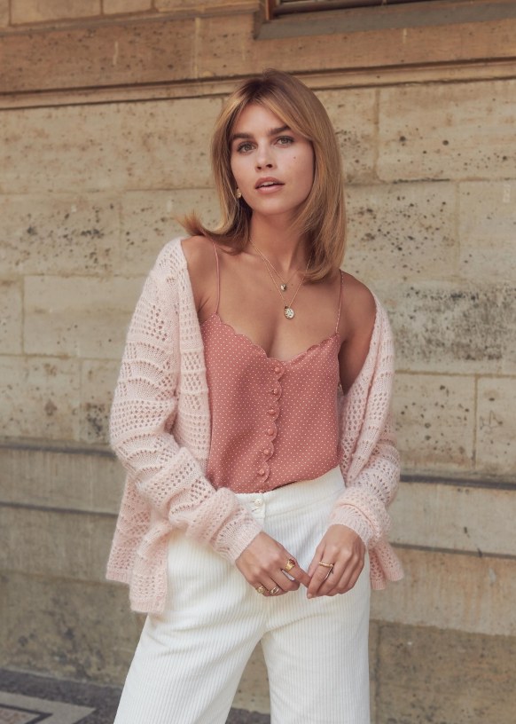 Alanis カーディガン - ネイビー - メリノウール - Sézane