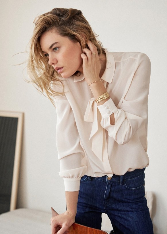 Sézane: Chemise Lea シルクブラウス サイズ36 Sezane silk blouse - Gem