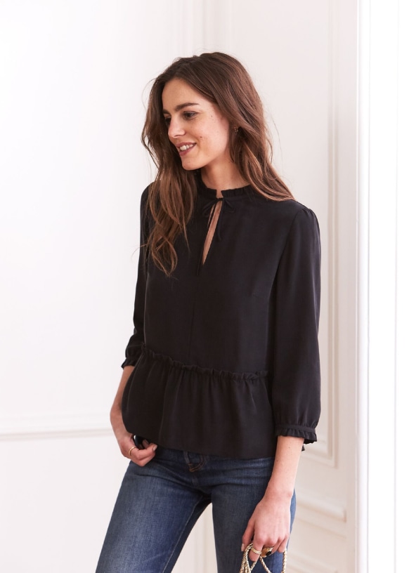 Amy Blouse - Black - Recycled polyester - Sézane