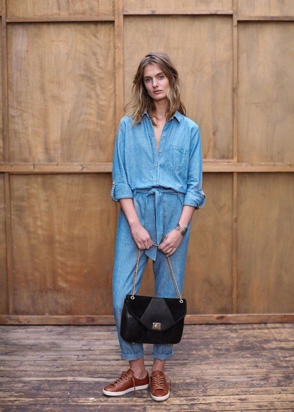 sezane denim jumpsuit