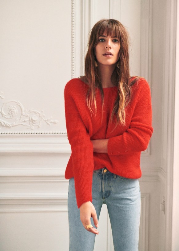 Robin jumper. MidGrey Super kid mohair Sézane