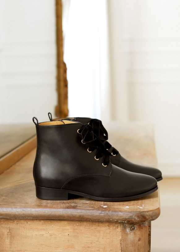 Low Vanessa boots - Black - Bovine leather - Sézane