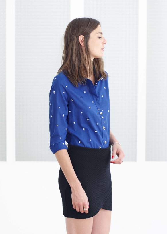 Calvi skirt. - Black Jacquard - Viscose - Sézane
