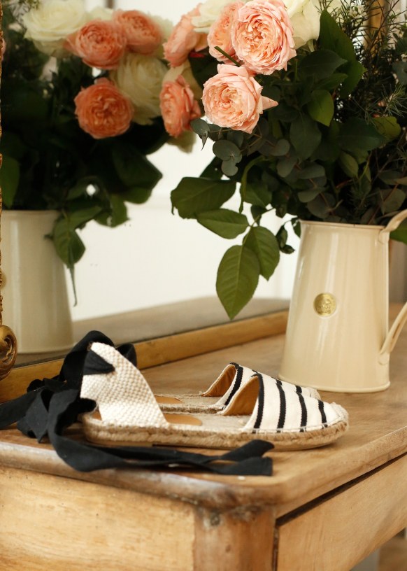 Espadrillas Milano Righe nero bianco Pelle di capra Sezane