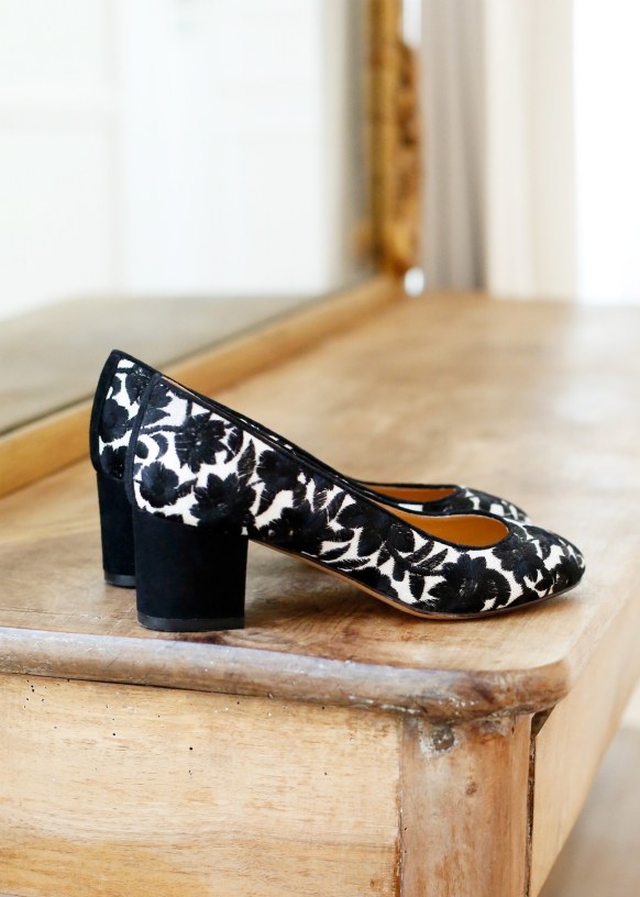 Valeria Mary Janes Black Embroidery Textile Sezane