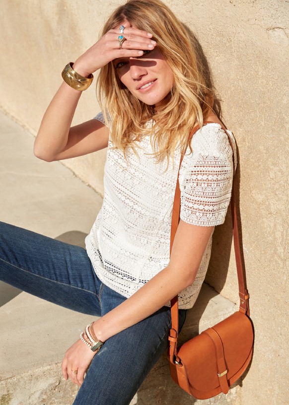 Line Blouse. - Ecru - Cotton - Sézane