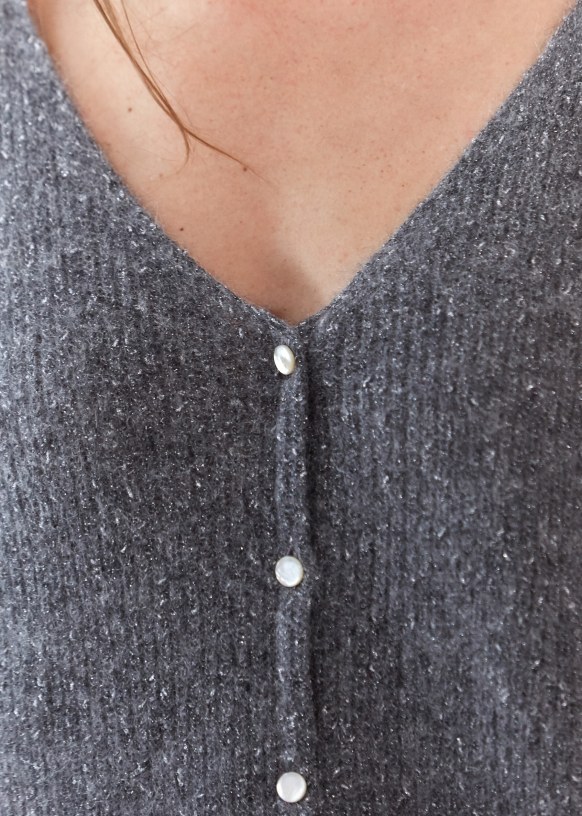 Lena Jumper. Silver Gray Kid mohair Sezane