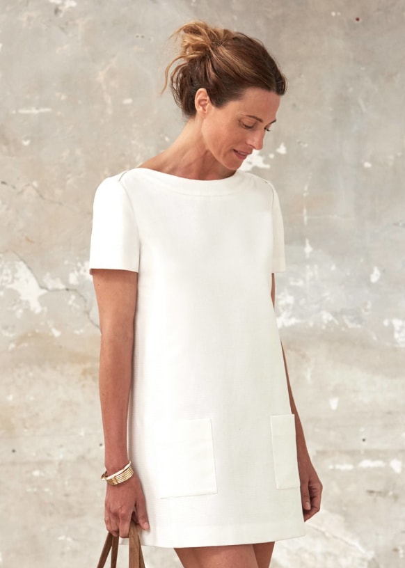 Tosca dress Ecru Textured Sezane