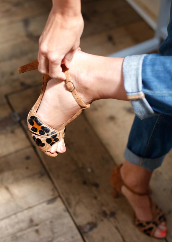 Sandale a talon leopard top
