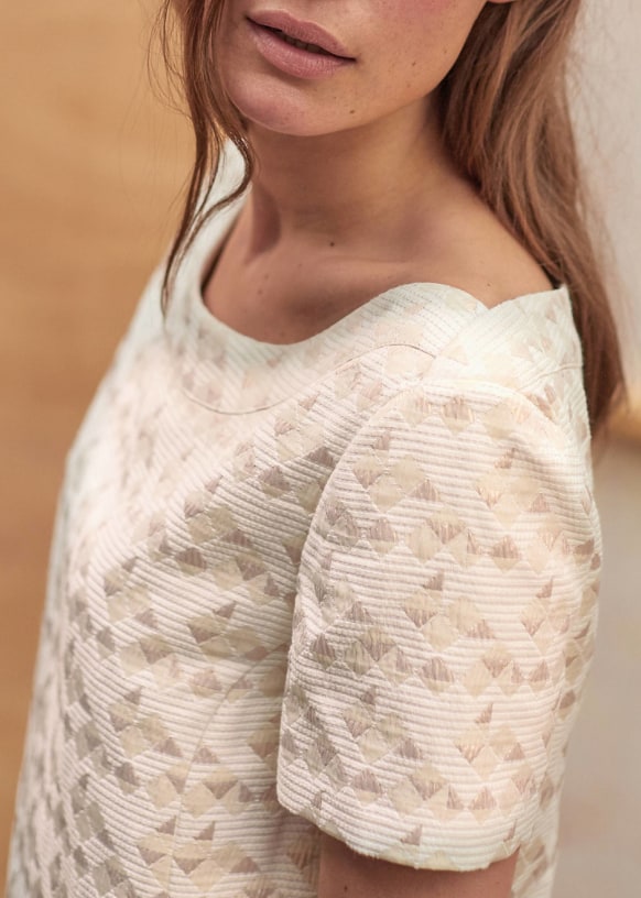 Tosca dress Ecru Textured Sezane