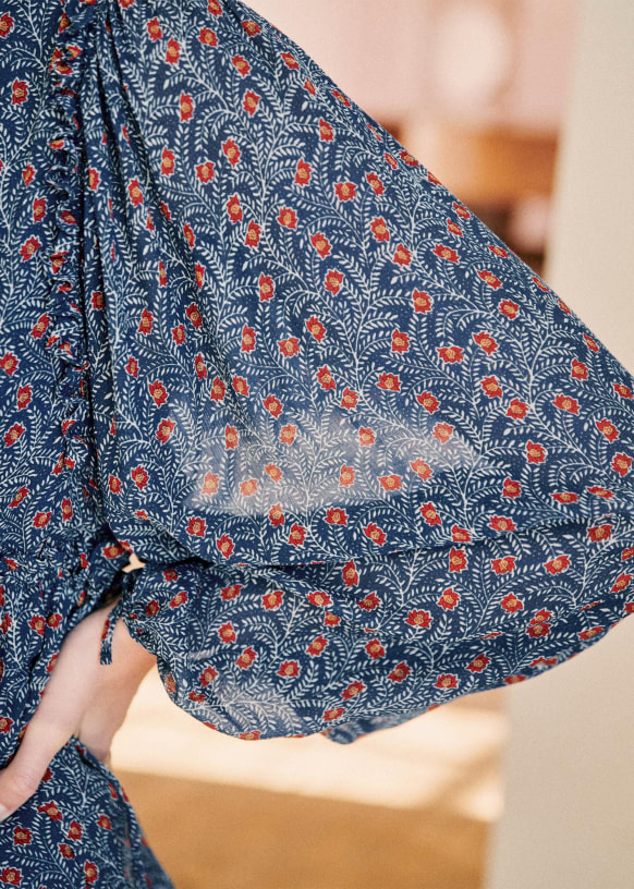 Blouse Sézane Tally Imprimé Fleurs Arabesque - Taille 38 - Viscose - Neuf Sans étiquette