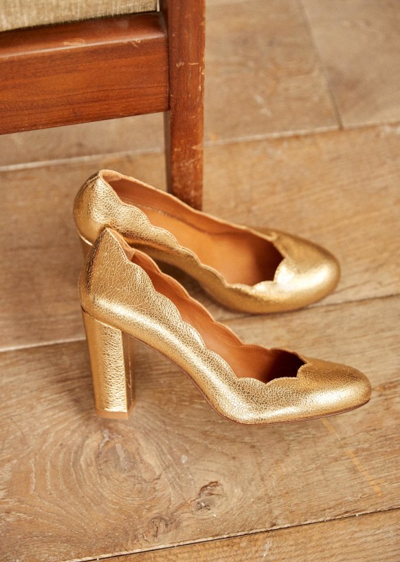 Escarpin sezane best sale doré