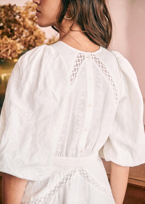 Antonella Dress - White - Linen - Sézane