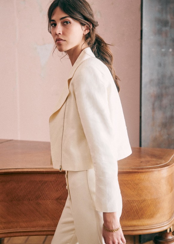 Mic Jacket Ivory Viscose Sézane