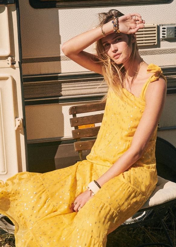 Sezane yellow dress clearance
