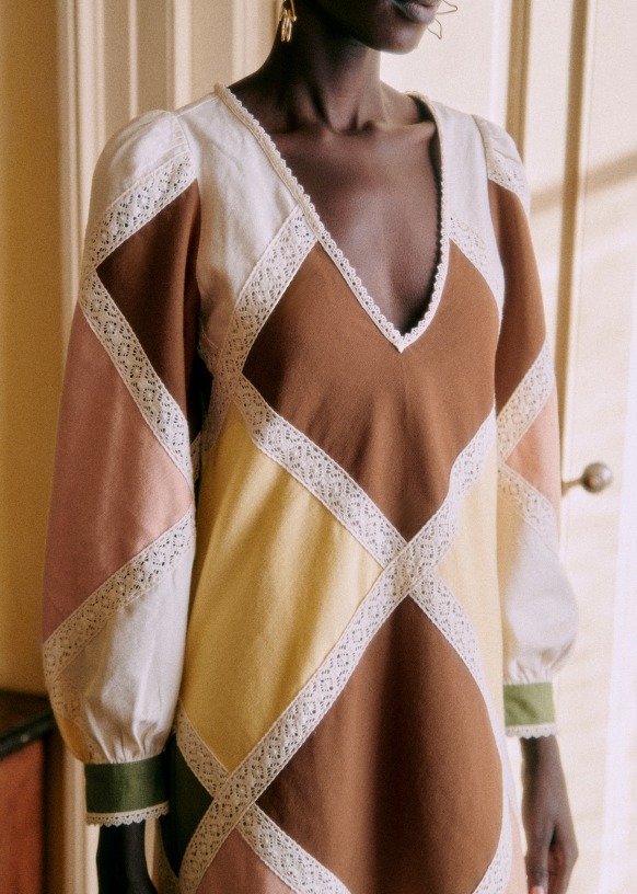 Edwinda Dress - Pastel/ Multicoloured - Cotton - Sézane