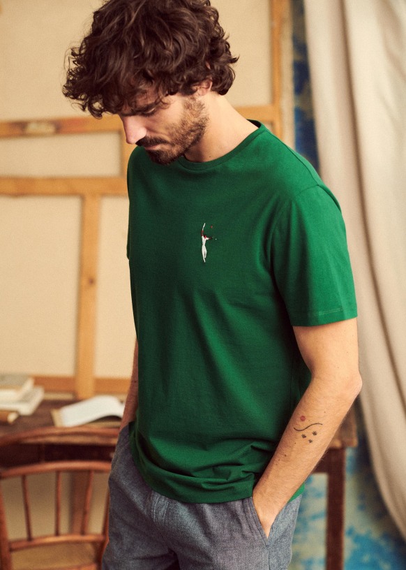 テニス Tシャツ - ホワイト - オーガニックコットン - Sézane