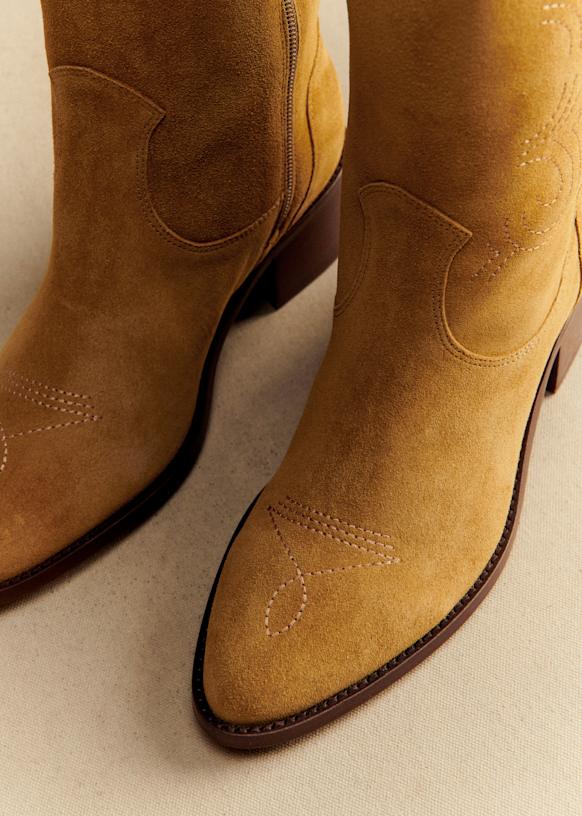 Ivana Low Boots - Tan - Bovine leather - Sézane