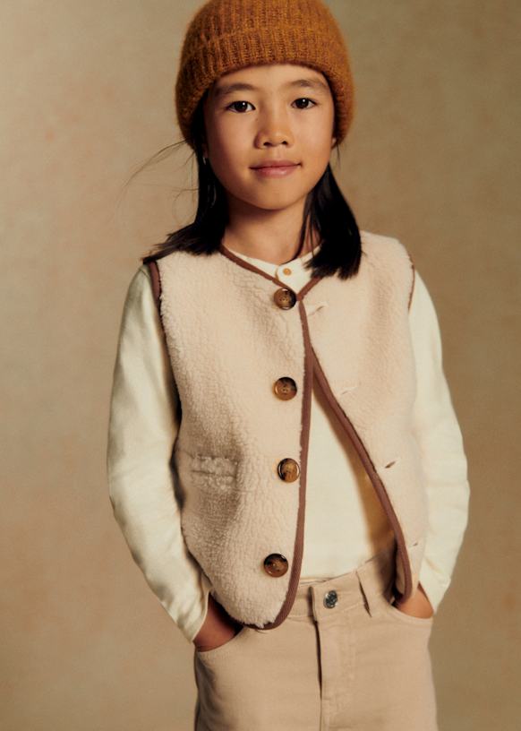 Balthazar Jacket - Ecru / Coffee - GRS certified recycled