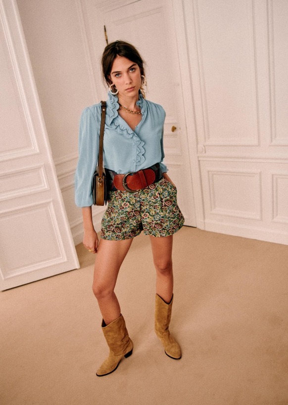Millow Shorts - Floral Jacquard - Mix Woven - Sézane