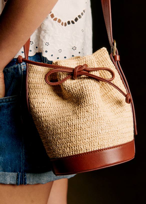 Mini Farrow Raphia Bag - Multicolour Embroidered Flowers