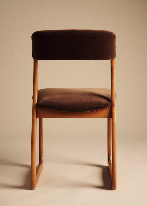 Lot of 6 chaises traineau vintage