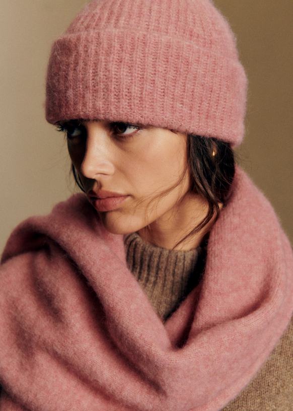 Paul ビーニー帽 - ピンクチーク - ベビーアルパカ - Sézane