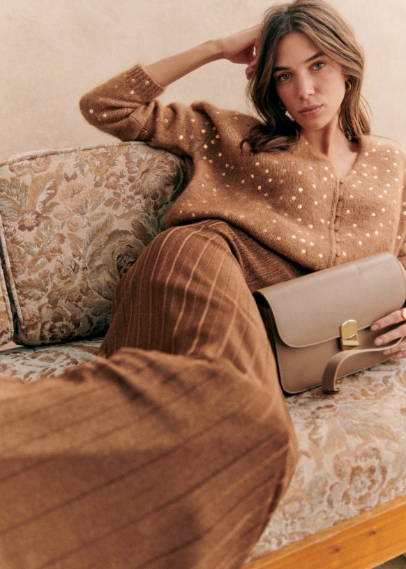Lizy Cardigan - Golden Camel - Kid mohair - Sézane Lizy Cardigan - Golden Camel - Kid mohair - Sézane