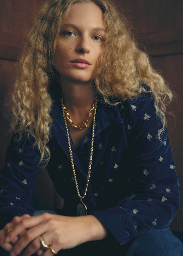 Ambre シャツ - Sézane x Antoinette Poisson - ブロンズカード刺繍