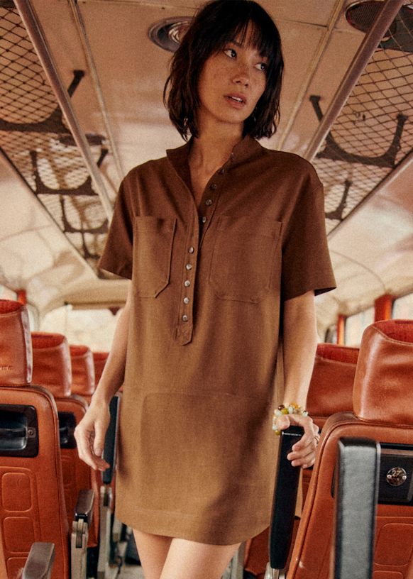 Sonali Dress - Navy - Viscose ECOVERO™ LENZING™ - Sézane