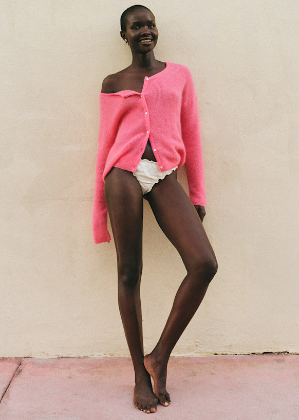 Gaspard Crop Cardigan - Ecru - Super kid mohair - Sézane