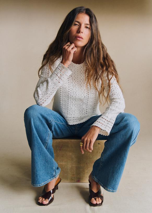 Noémie Sweater - Ecru - Organic cotton - organic textile - Sézane