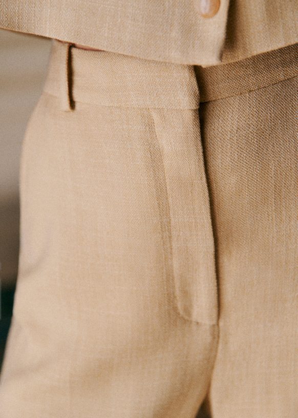 Giovanni Trousers - Light Beige - Viscose - Sézane Giovanni Trousers - Light Beige - Viscose - Sézane