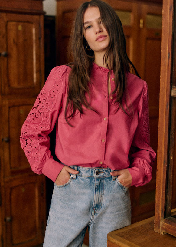 Zoelie Shirt - Ecru - Cotton - Sézane